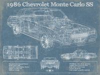Cutler West Chevrolet Collection 1986 Chevrolet Monte Carlo SS Blueprint Vintage Auto Patent Print