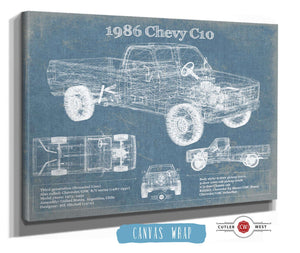 Cutler West 1986 Chevy C10 Vintage Blueprint Auto Print