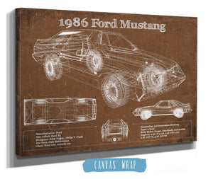 Cutler West 1986 Ford Mustang GT Blueprint Vintage Auto Print
