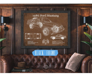 Cutler West 1986 Ford Mustang GT Blueprint Vintage Auto Print
