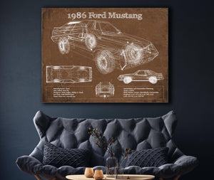 Cutler West 1986 Ford Mustang GT Blueprint Vintage Auto Print