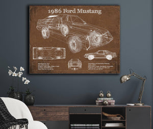 Cutler West 1986 Ford Mustang GT Blueprint Vintage Auto Print