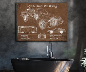 Cutler West 1986 Ford Mustang GT Blueprint Vintage Auto Print