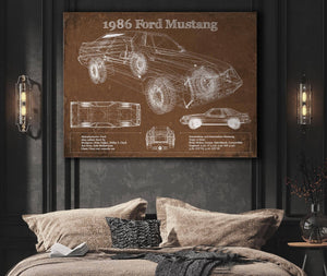Cutler West 1986 Ford Mustang GT Blueprint Vintage Auto Print