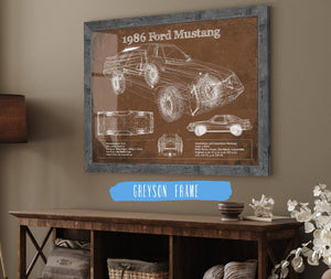 Cutler West 1986 Ford Mustang GT Blueprint Vintage Auto Print