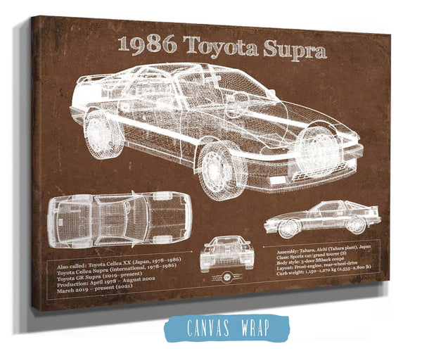 Cutler West 1986 Toyota Supra Vintage Blueprint Auto Print