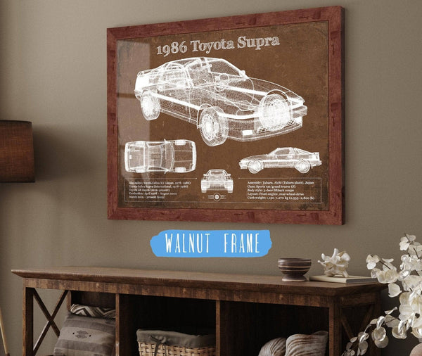 Cutler West 1986 Toyota Supra Vintage Blueprint Auto Print
