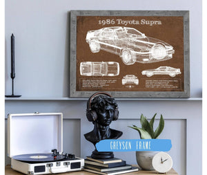 Cutler West 1986 Toyota Supra Vintage Blueprint Auto Print
