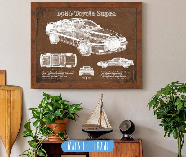 Cutler West 1986 Toyota Supra Vintage Blueprint Auto Print