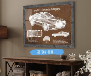 Cutler West 1986 Toyota Supra Vintage Blueprint Auto Print