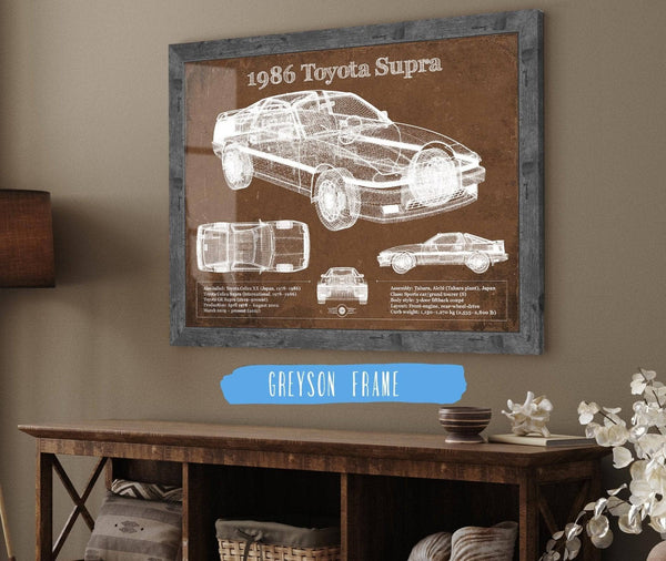 Cutler West 1986 Toyota Supra Vintage Blueprint Auto Print
