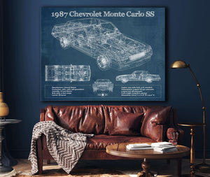 Cutler West 1987 Monte Carlo SS Vintage Blueprint Auto Print