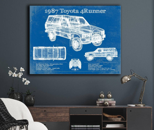 Cutler West 1987 Toyota 4runner Vintage Blueprint Auto Print