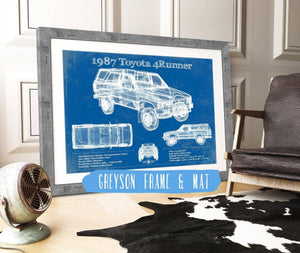 14" x 11" / Greyson Frame & Mat Cutler West 1987 Toyota 4runner Vintage Blueprint Auto Print