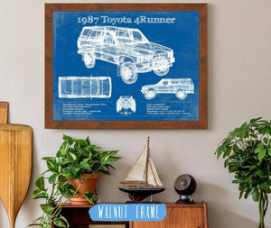 20" x 16" / Walnut Frame Cutler West 1987 Toyota 4runner Vintage Blueprint Auto Print