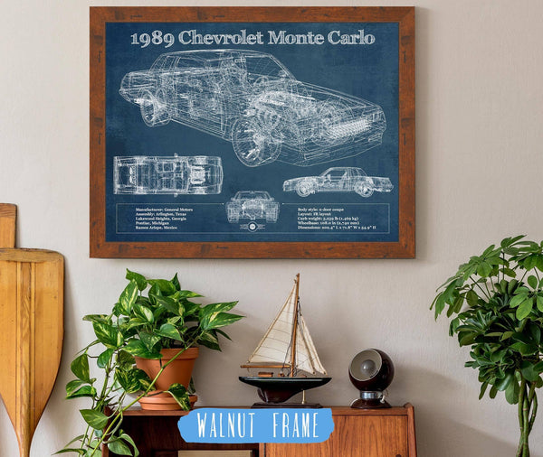 Cutler West 1989 Chevrolet Monte Carlo SS Blueprint Vintage Auto Patent Print