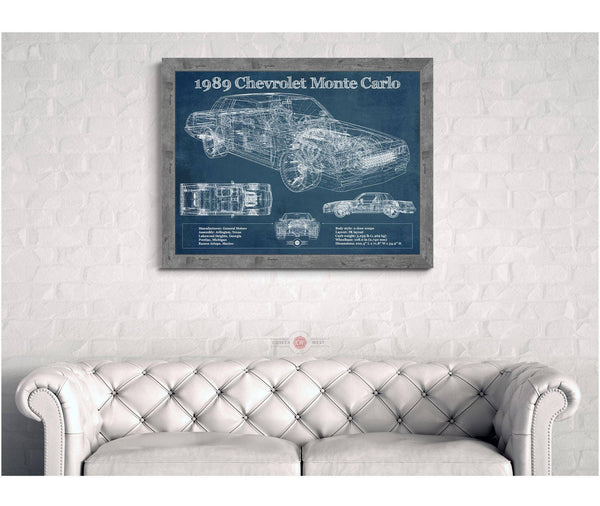 Cutler West 1989 Chevrolet Monte Carlo SS Blueprint Vintage Auto Patent Print