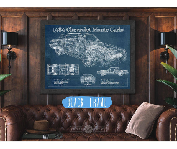 Cutler West 1989 Chevrolet Monte Carlo SS Blueprint Vintage Auto Patent Print