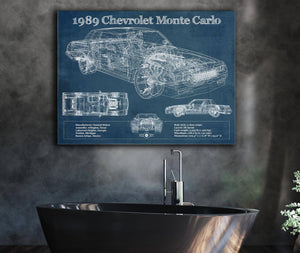 Cutler West 1989 Chevrolet Monte Carlo SS Blueprint Vintage Auto Patent Print