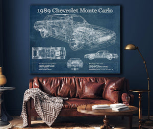 Cutler West 1989 Chevrolet Monte Carlo SS Blueprint Vintage Auto Patent Print