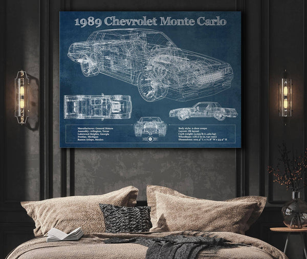 Cutler West 1989 Chevrolet Monte Carlo SS Blueprint Vintage Auto Patent Print