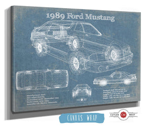 Cutler West 1989 Ford Mustang Vintage Blueprint Auto Print
