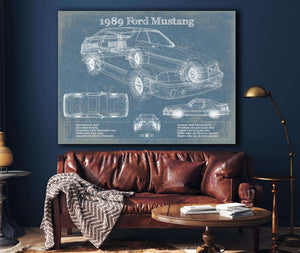 Cutler West 1989 Ford Mustang Vintage Blueprint Auto Print