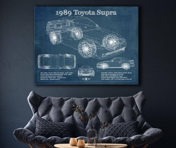 Cutler West 1989 Toyota Supra Vintage Blueprint Auto Print