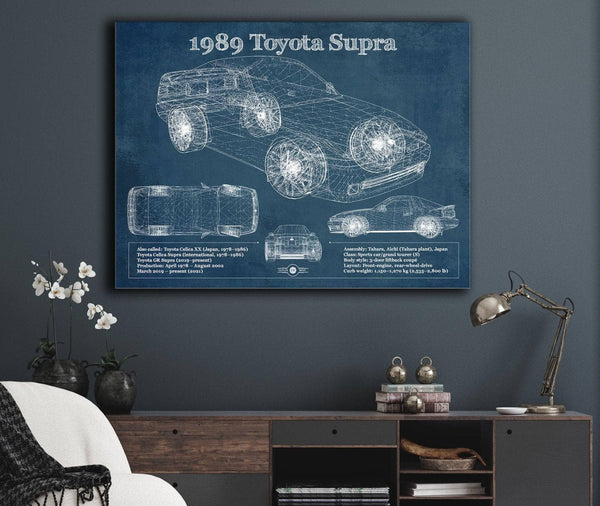 Cutler West 1989 Toyota Supra Vintage Blueprint Auto Print