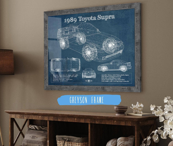 Cutler West 1989 Toyota Supra Vintage Blueprint Auto Print