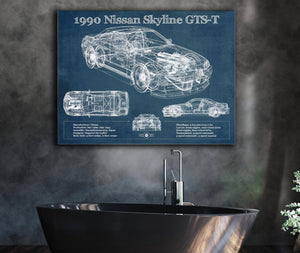 Cutler West 1990 R32 Skyline GTS-T Original Blueprint Art