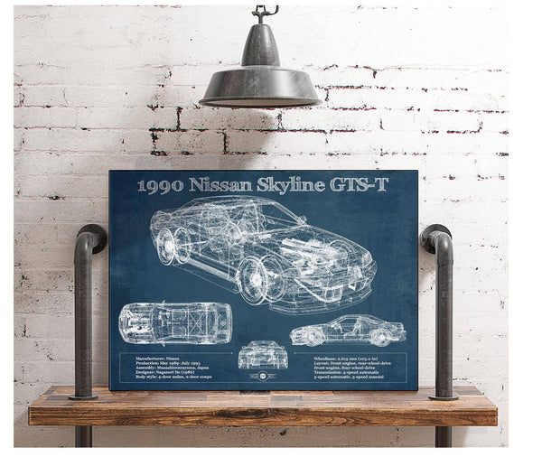 Cutler West 1990 R32 Skyline GTS-T Original Blueprint Art
