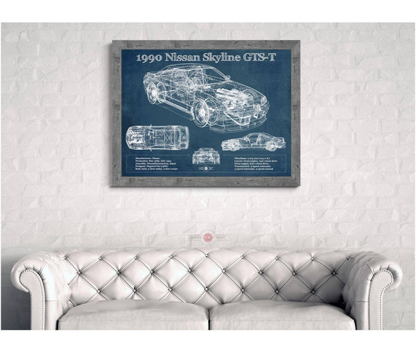 Cutler West 1990 R32 Skyline GTS-T Original Blueprint Art