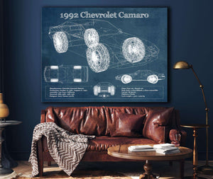 Cutler West 1992 Chevrolet Camaro Vintage Blueprint Auto Print