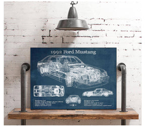 Cutler West 1992 Ford Mustang Fox body - Big Block Ford Twin Turbo Drag Car Original Blueprint Art