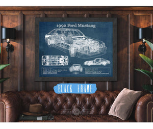 Cutler West 1992 Ford Mustang Fox body - Big Block Ford Twin Turbo Drag Car Original Blueprint Art