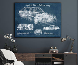 Cutler West 1992 Ford Mustang Fox body - Big Block Ford Twin Turbo Drag Car Original Blueprint Art