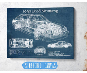 Cutler West 1992 Ford Mustang Fox body - Big Block Ford Twin Turbo Drag Car Original Blueprint Art