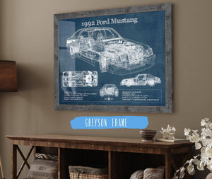 Cutler West 1992 Ford Mustang Fox body - Big Block Ford Twin Turbo Drag Car Original Blueprint Art