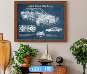 Cutler West 1992 Ford Mustang Fox body - Big Block Ford Twin Turbo Drag Car Original Blueprint Art