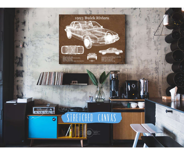 Cutler West 1993 Buick Riviera Vintage Blueprint Auto Print