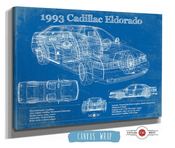 Cutler West 1993 Cadillac Eldorado Coupe Vintage Blueprint Auto Print