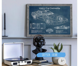 Cutler West 1993 Chevrolet C4 Corvette Blueprint Vintage Auto Print