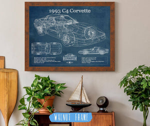 Cutler West 1993 Chevrolet C4 Corvette Blueprint Vintage Auto Print