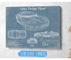 Cutler West 1993 Dodge Viper Vintage Blueprint Auto Print