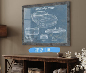 Cutler West 1993 Dodge Viper Vintage Blueprint Auto Print