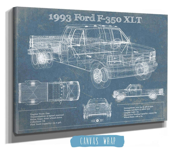 Cutler West 1993 Ford F-350 XLT Vintage Blueprint Auto Print