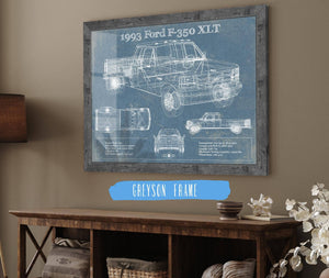 Cutler West 1993 Ford F-350 XLT Vintage Blueprint Auto Print