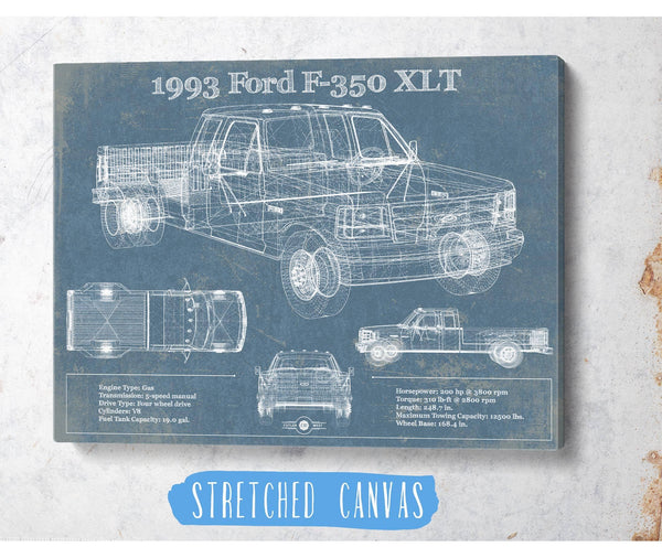 Cutler West 1993 Ford F-350 XLT Vintage Blueprint Auto Print