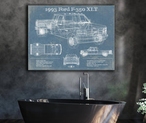 Cutler West 1993 Ford F-350 XLT Vintage Blueprint Auto Print